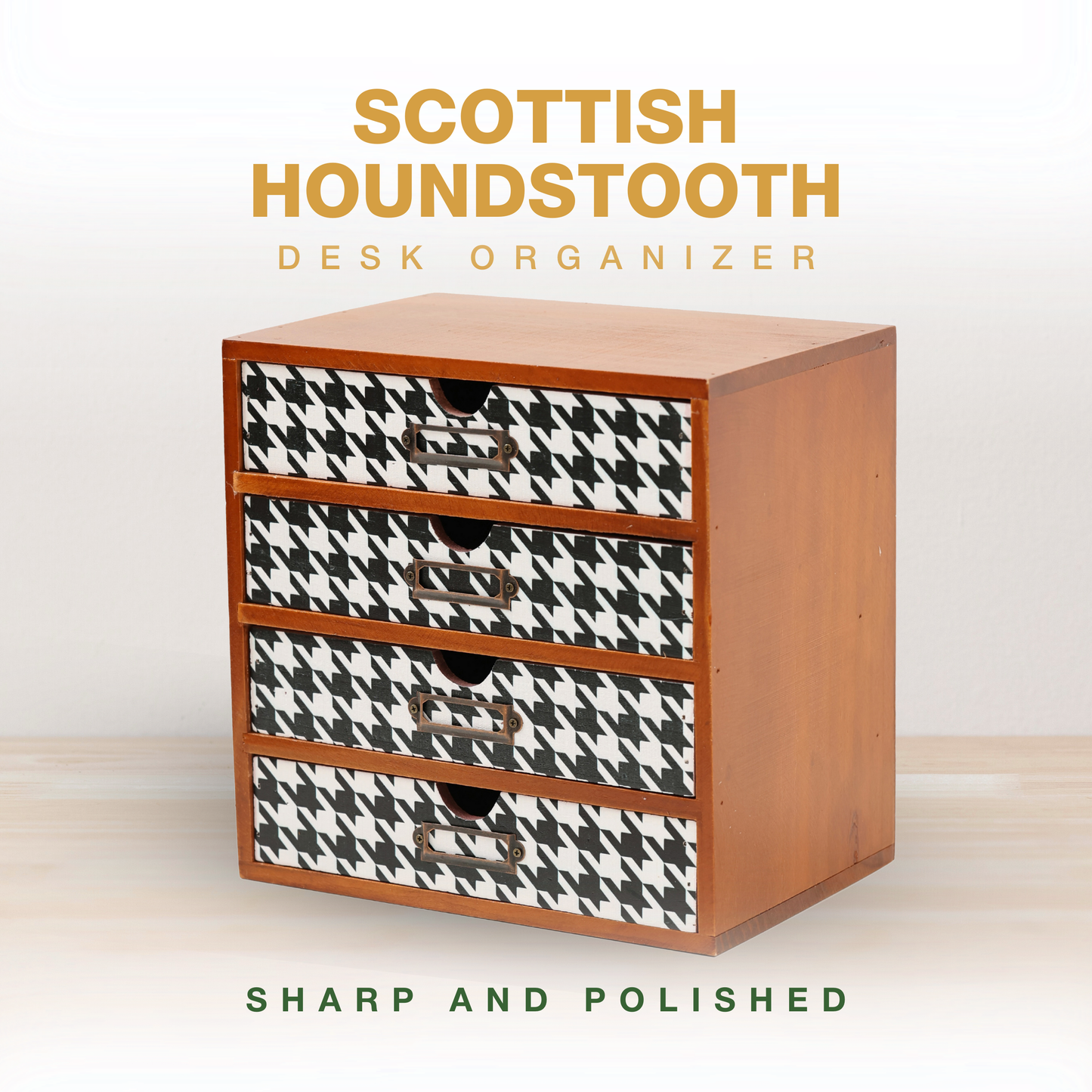 Scottish Houndstooth Desk Organizer