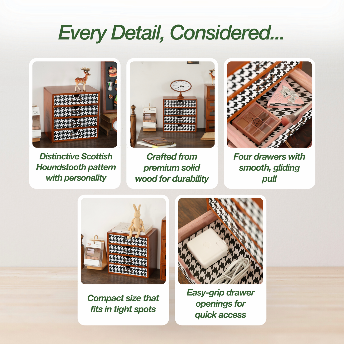 Scottish Houndstooth Desk Organizer