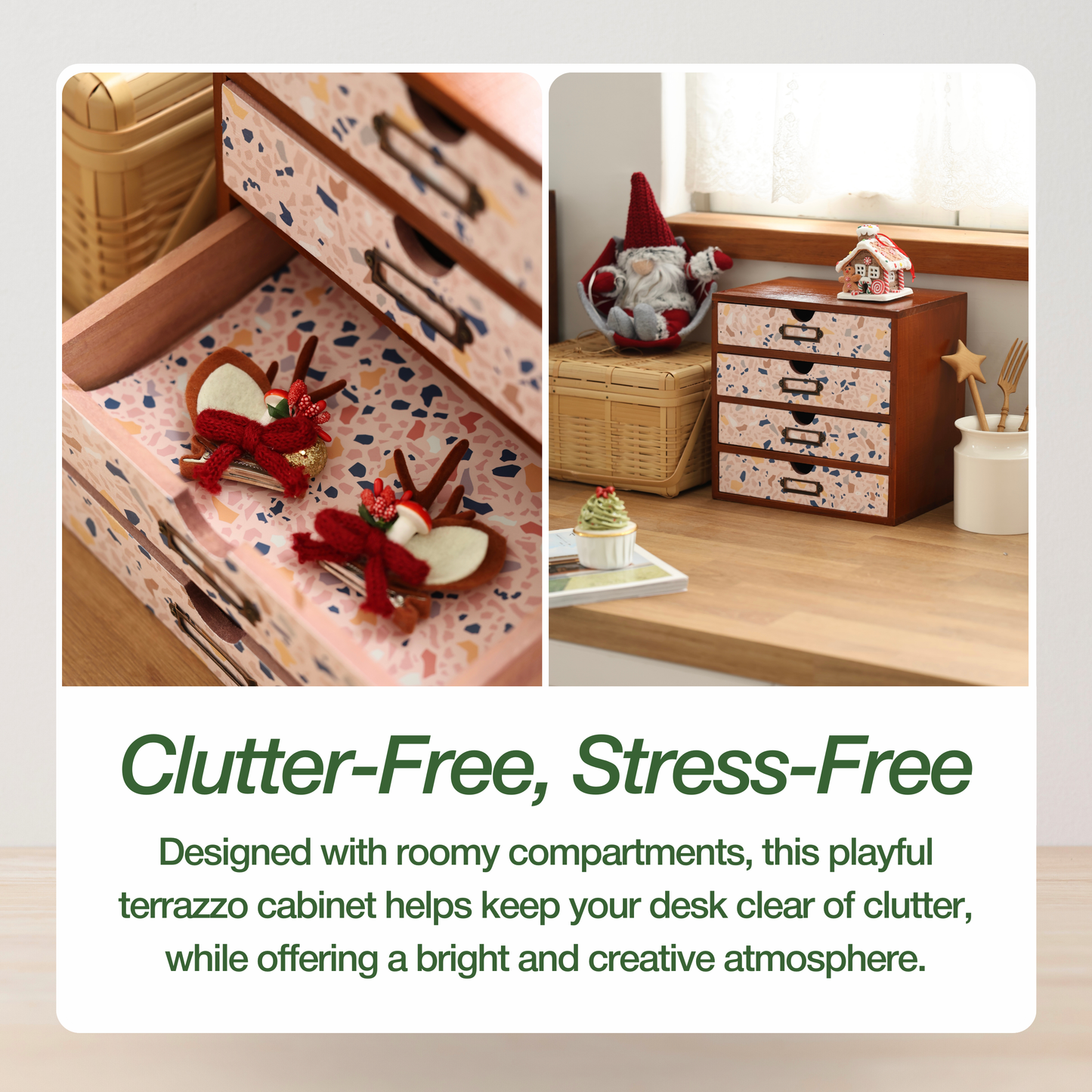 Pink Terrazzo Desk Organizer