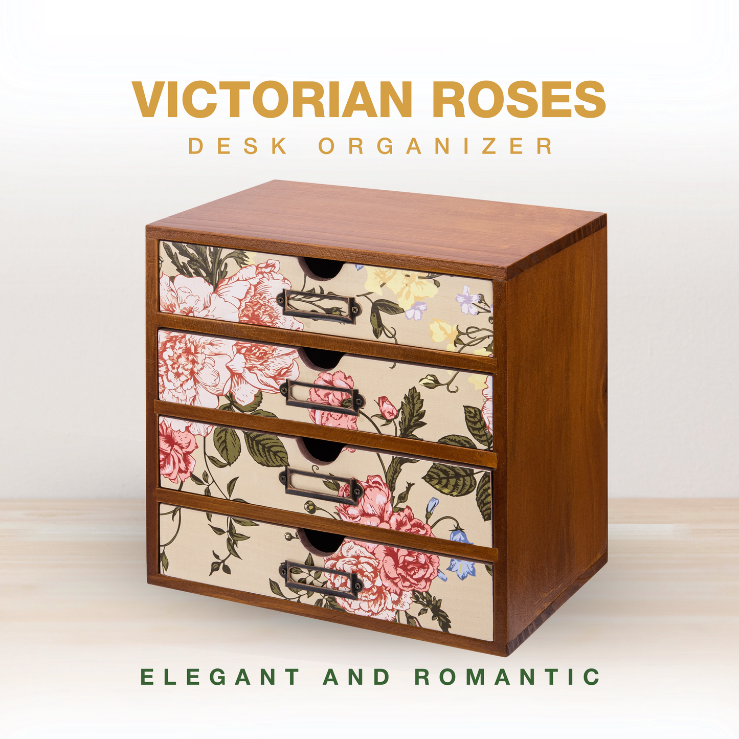 Victorian Roses Desk Organizer