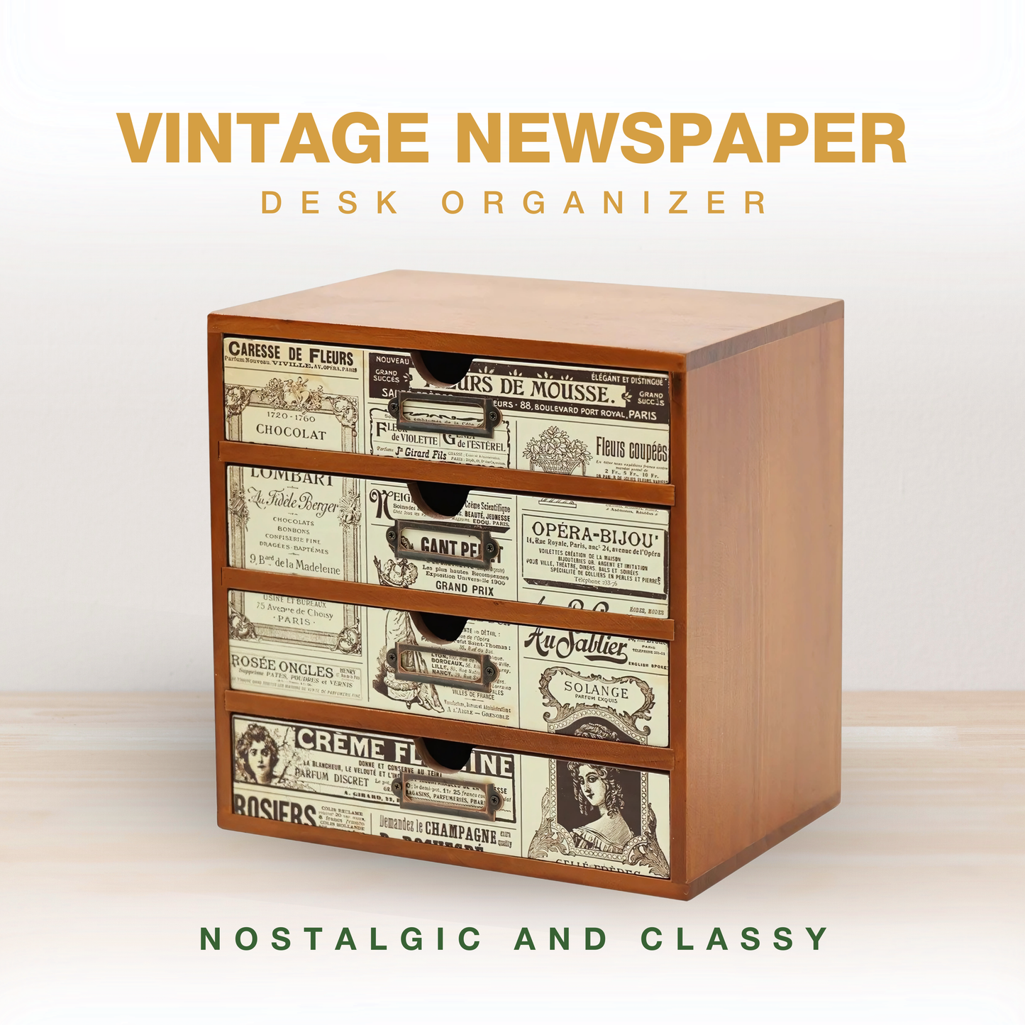 Vintage Newspaper Desk Organizer