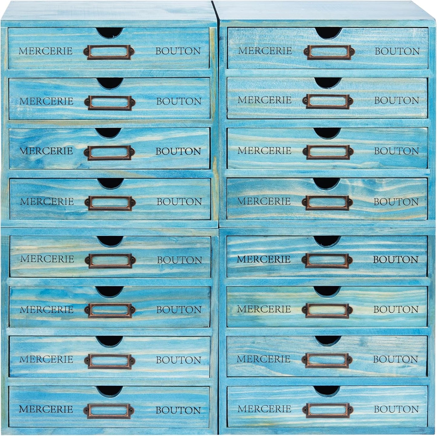 4-Pack Turquoise Mini Stackable Drawers