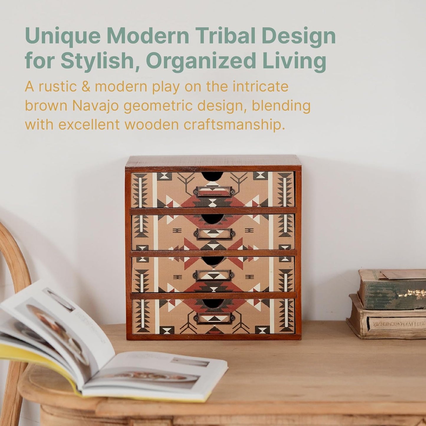 Boho Navajo Wooden Desk