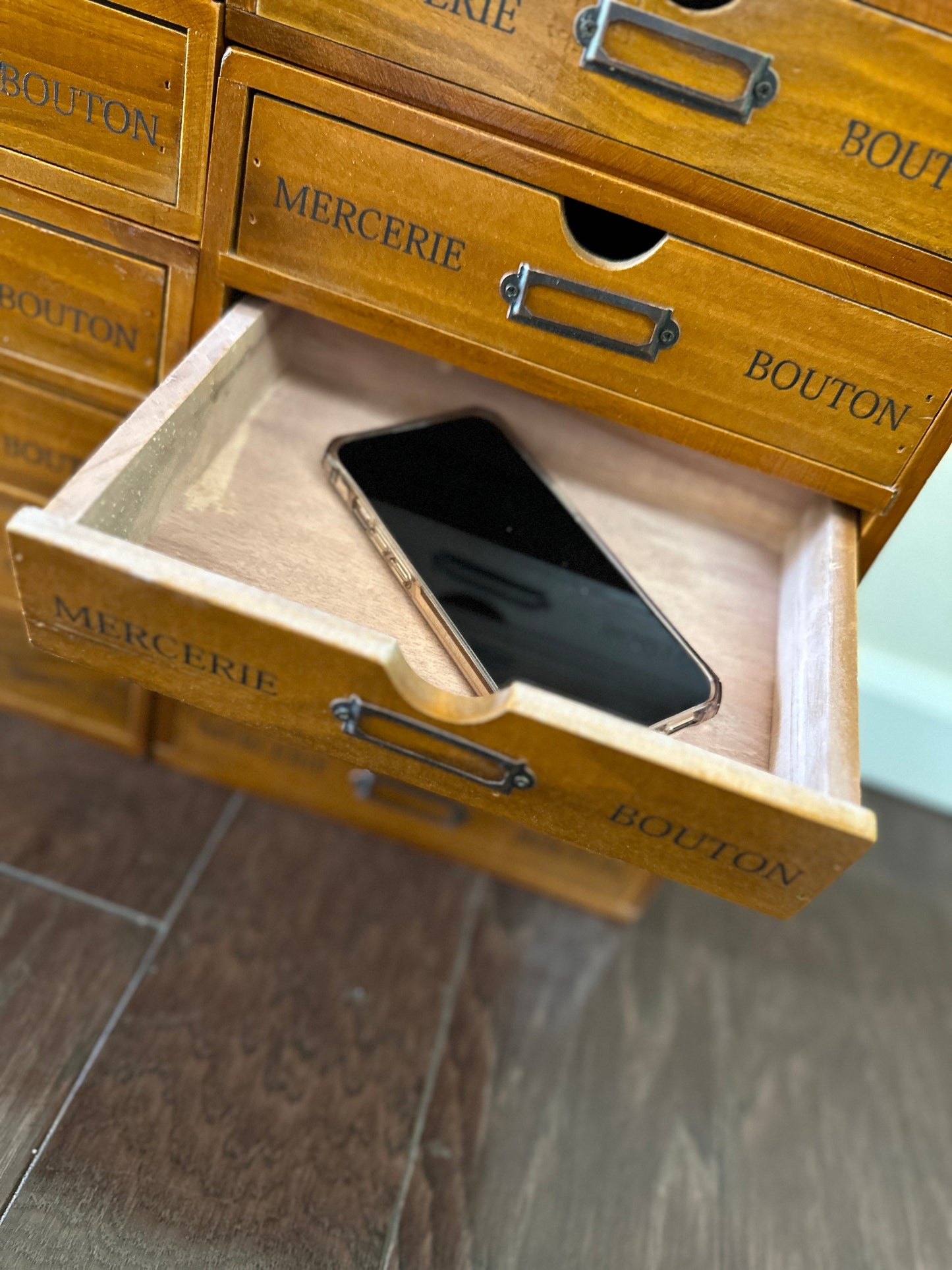 Stackable Vintage Wooden Drawer Organizer : 5 Drawer Desktop Storage Cabinet for Crafts, Stationery, Jewelry & Office Supplies