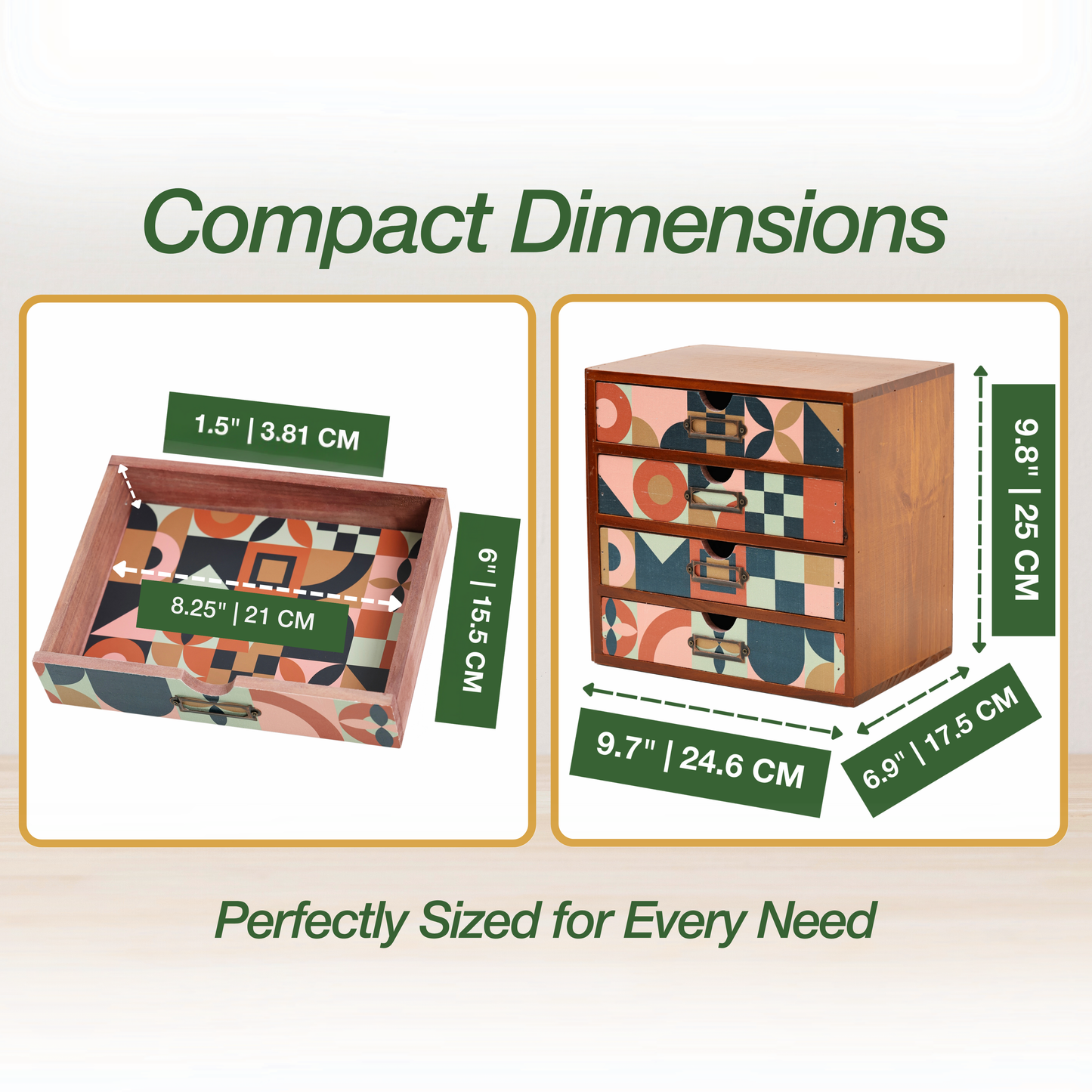 Mid‑Century Modern Geometric Desk Organizer