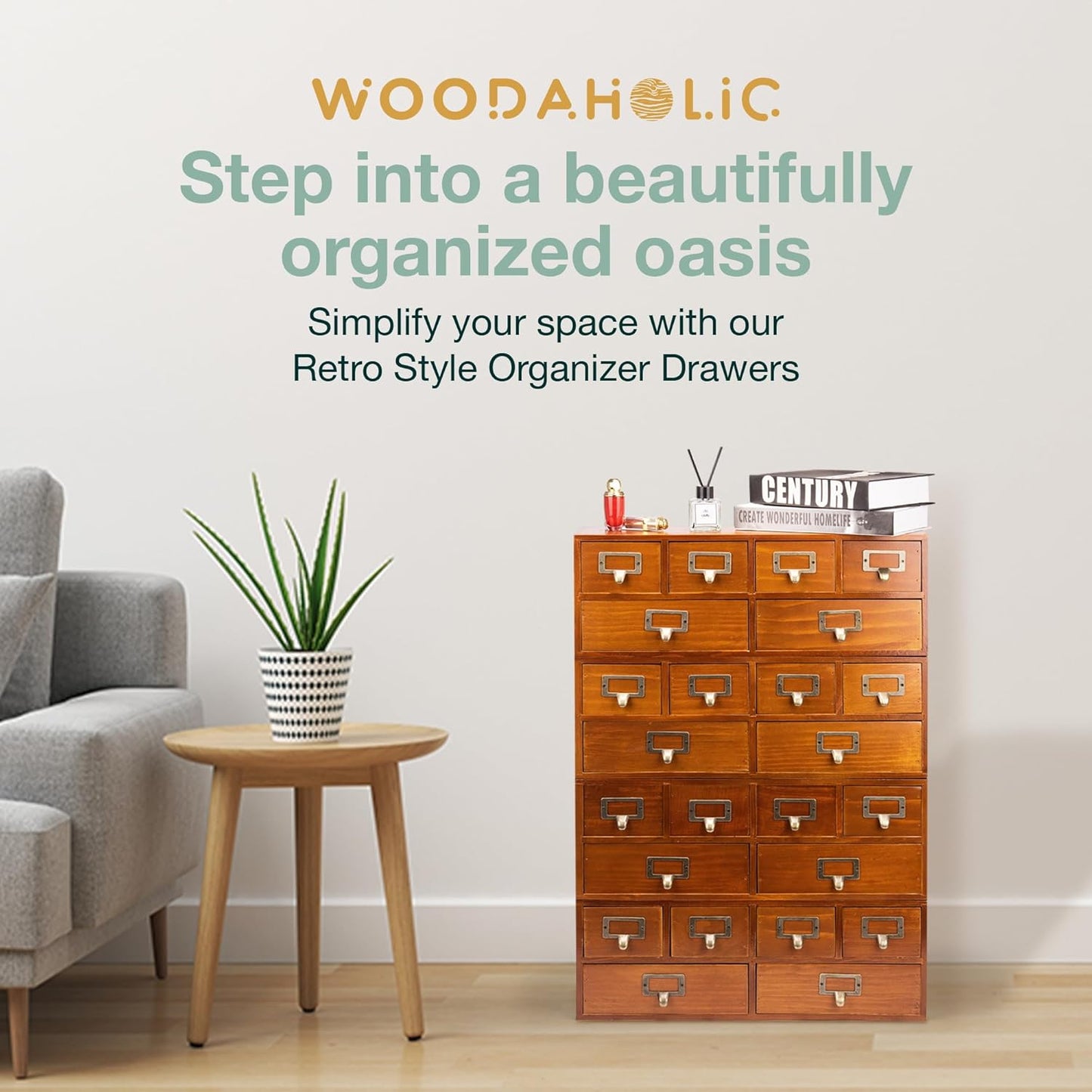 4-Piece Retro Slim Desktop Cabinet Set