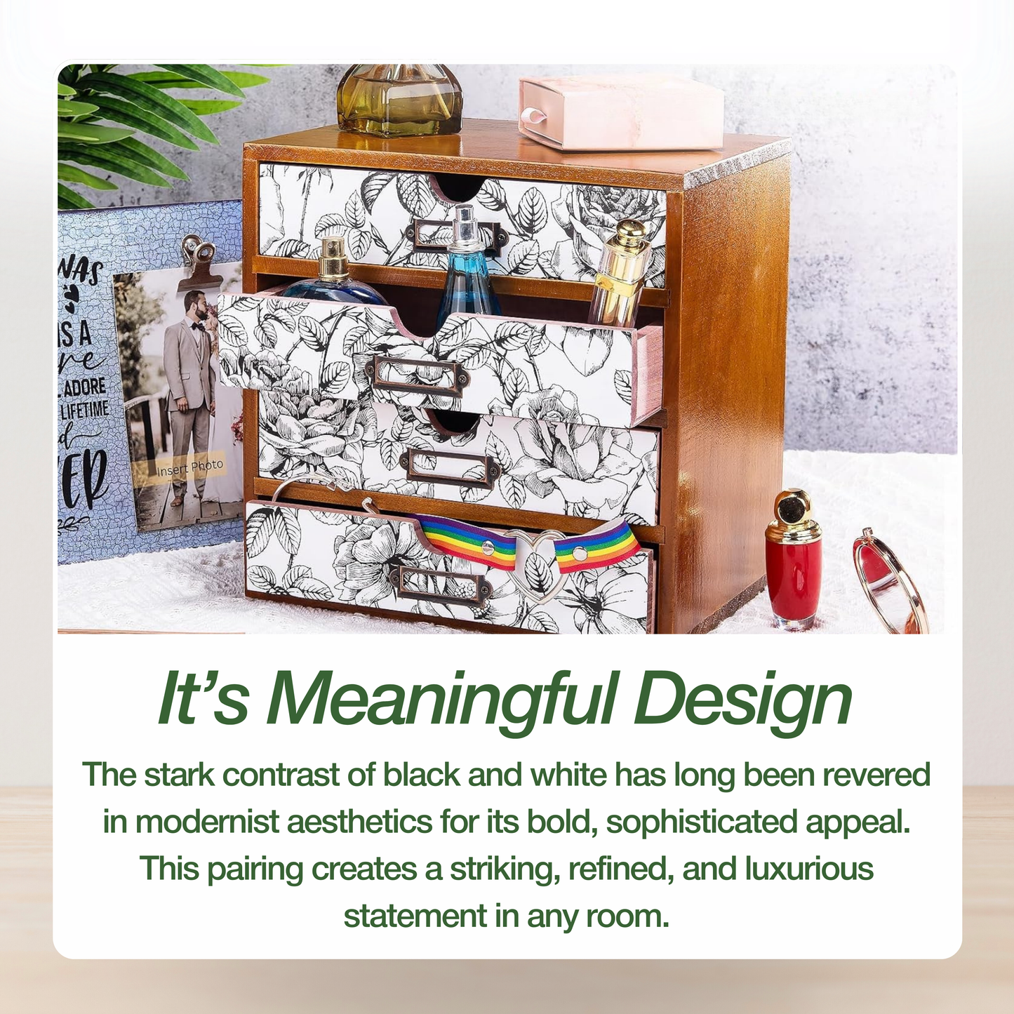 Midnight Ivory Desk Organizer