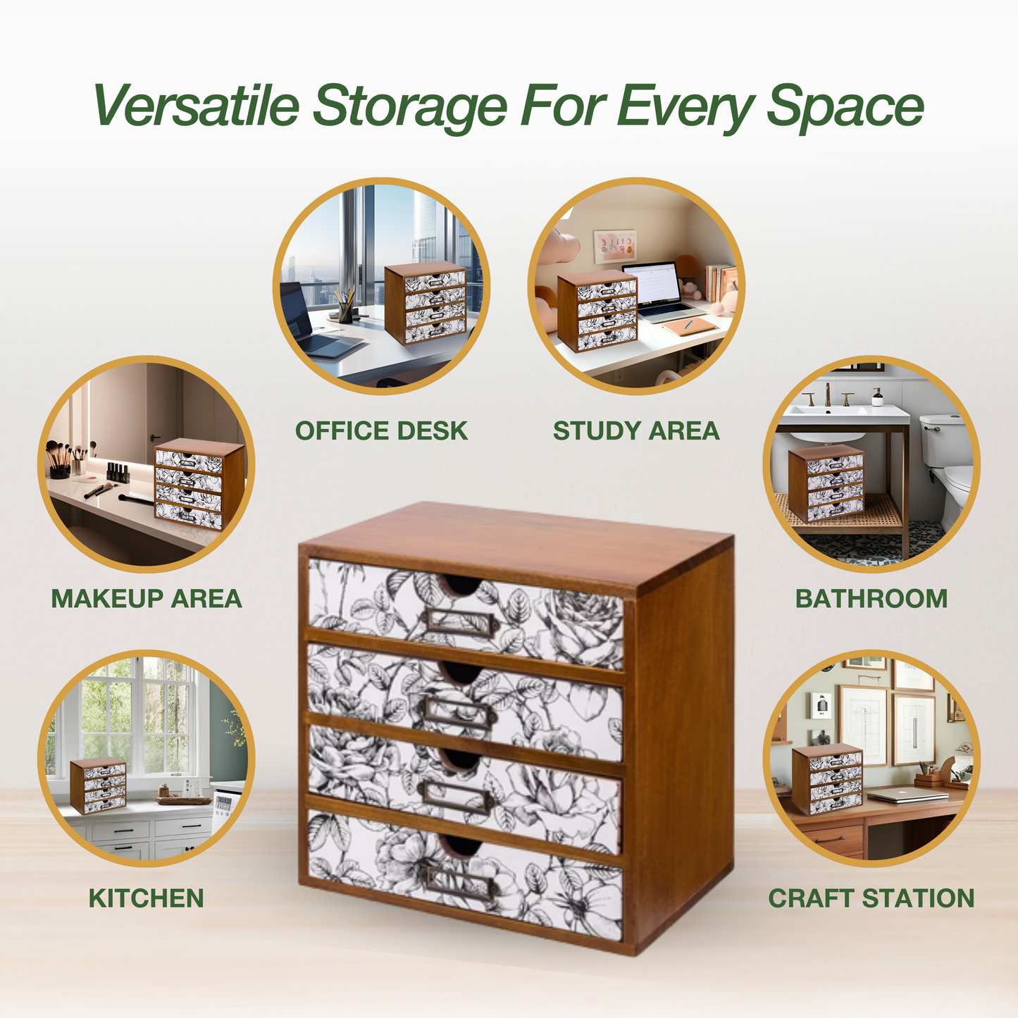 Midnight Ivory Desk Organizer