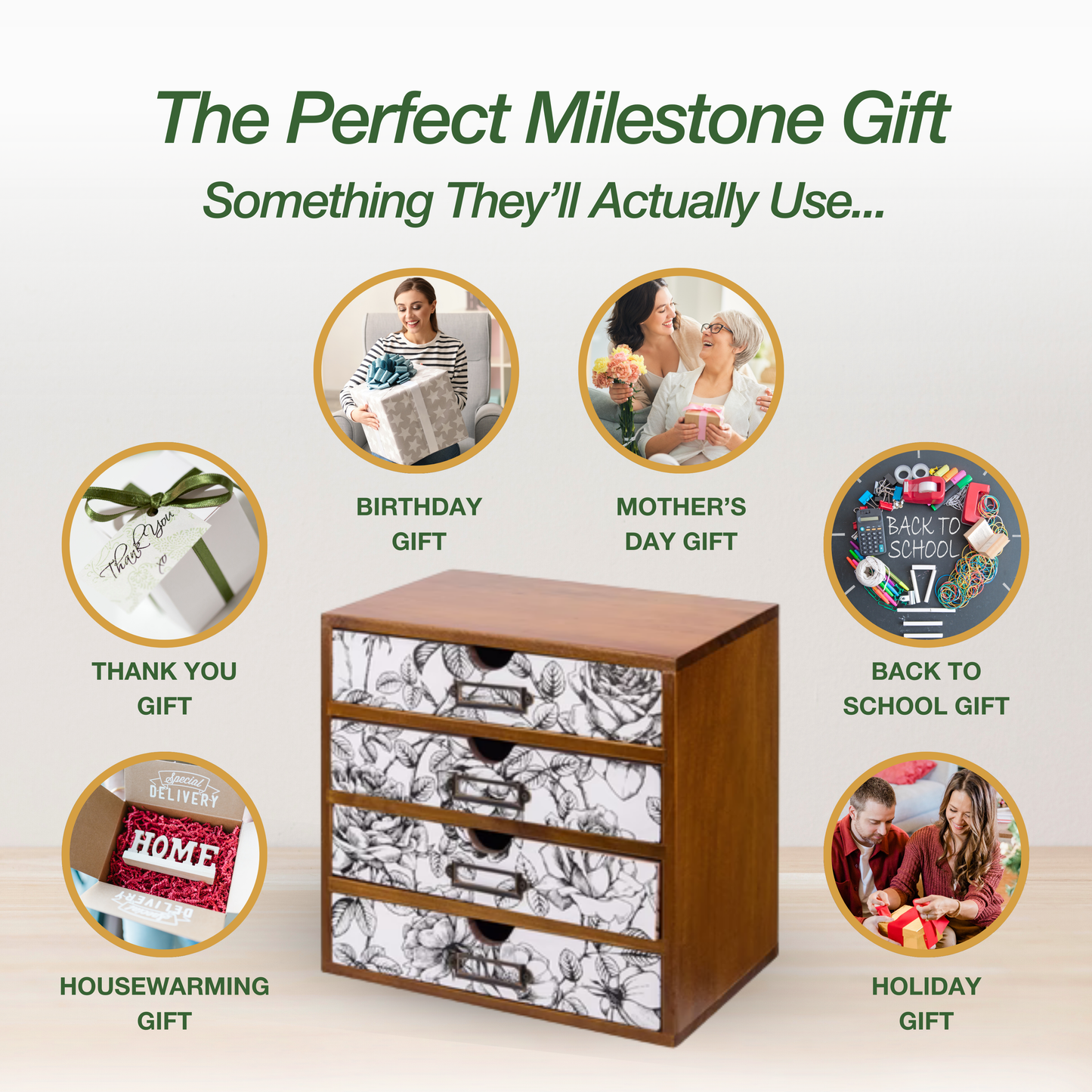 Midnight Ivory Desk Organizer