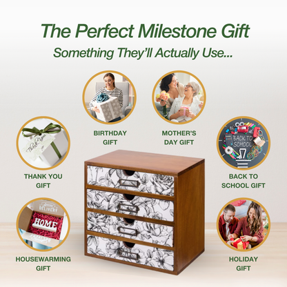 Midnight Ivory Desk Organizer