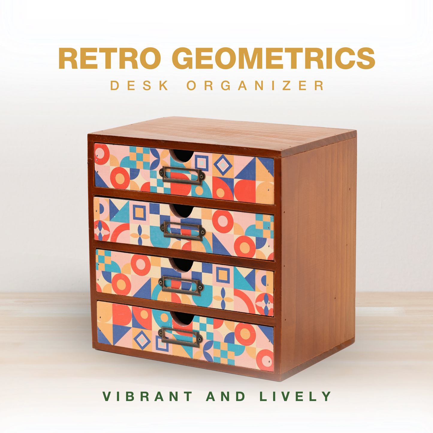 Retro Geometrics Desk Organizer