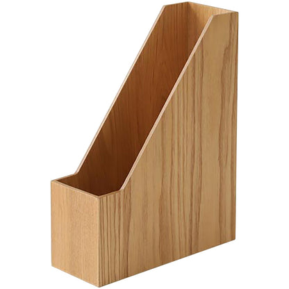 Nordic Wooden File Organizer & Magazine Holder - Vertical Document Folder Storage Box for Office Desk, Mail Sorting, Books & File Organization