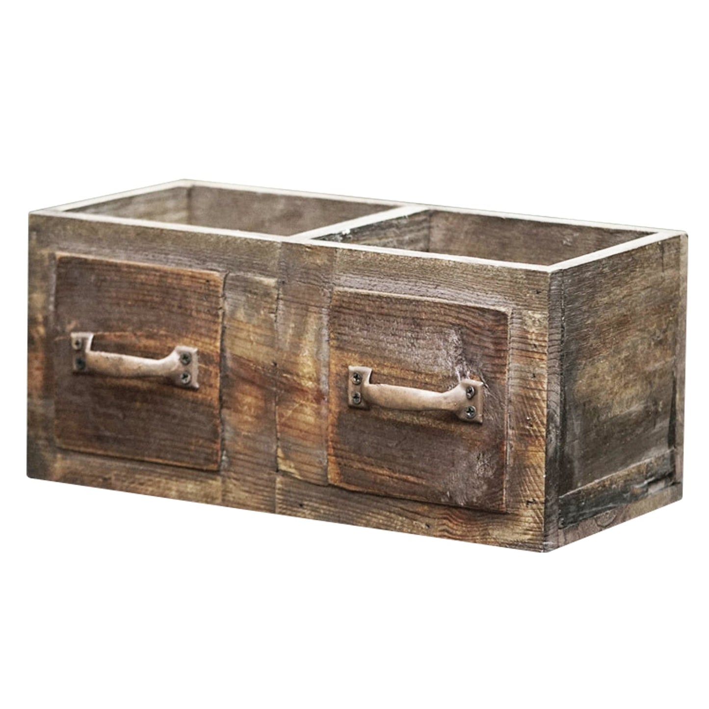 Rustic Wooden Planter Box with Handle – Vintage Farmhouse Flower Pot for Succulents, Herbs & Decorative Home Garden Display