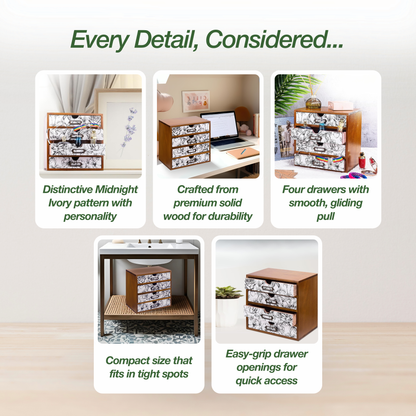 Midnight Ivory Desk Organizer