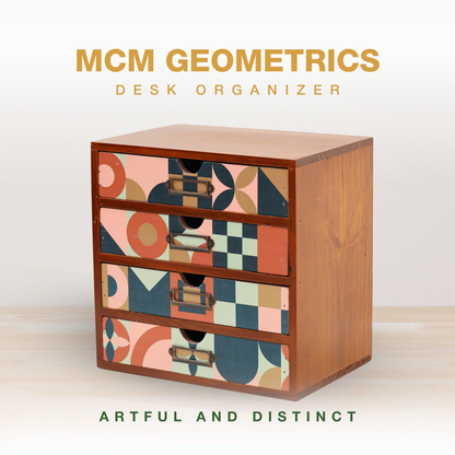 Mid‑Century Modern Geometric Desk Organizer