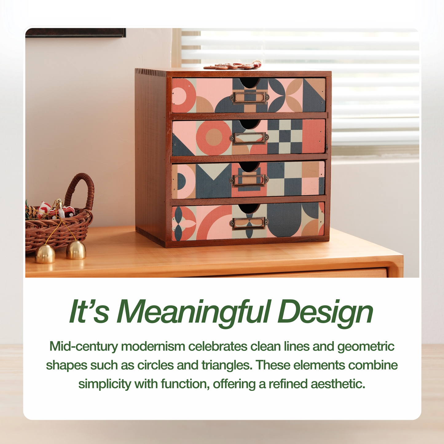 Mid‑Century Modern Geometric Desk Organizer