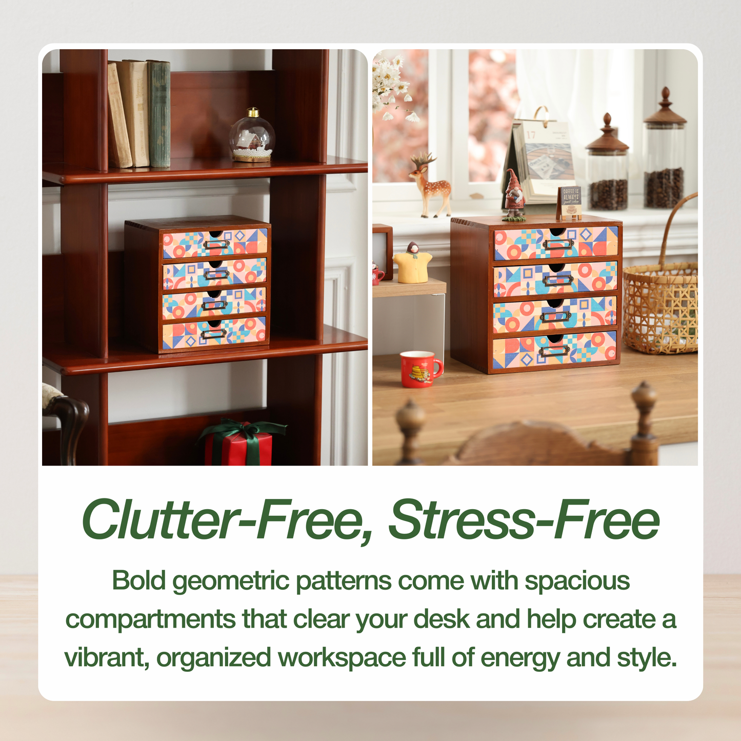Retro Geometrics Desk Organizer
