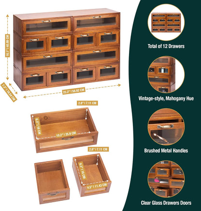 4-Piece Wooden Storage Drawers Set 