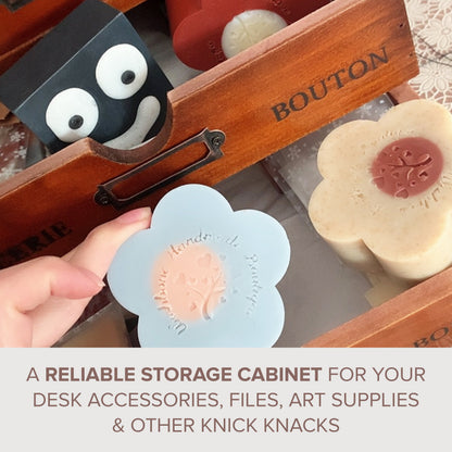 Vintage Apothecary Card Catalog Cabinet I 4 Drawer Wood Organizer Storage Box