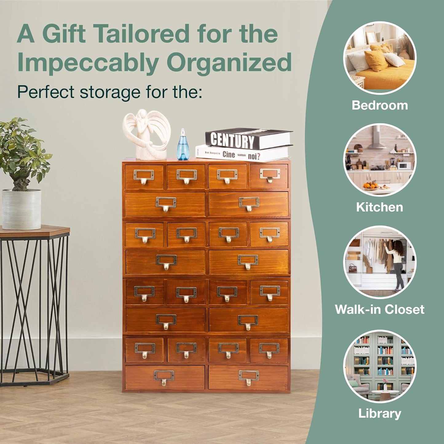 4-Piece Retro Slim Desktop Cabinet Set 