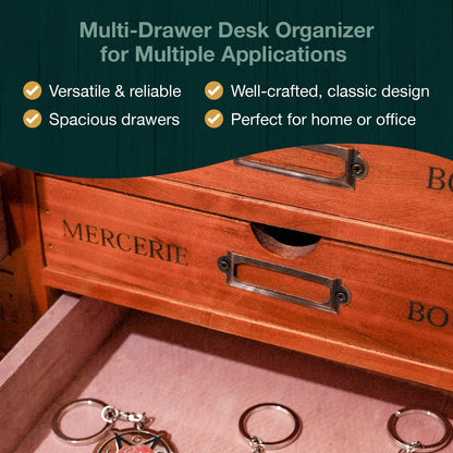 Mix and Match Set of 4 - Woodaholic Stackable 16-Drawer Wooden Card Catalog Organizer