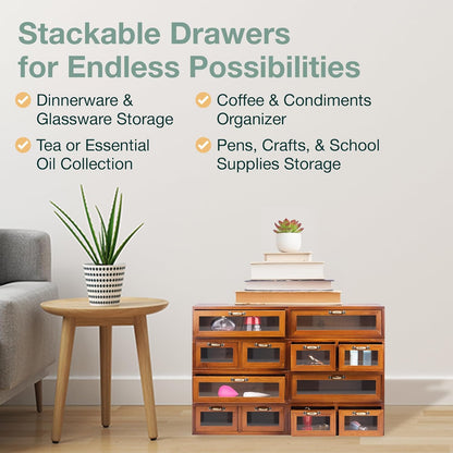 4-Piece Wooden Storage Drawers Set 
