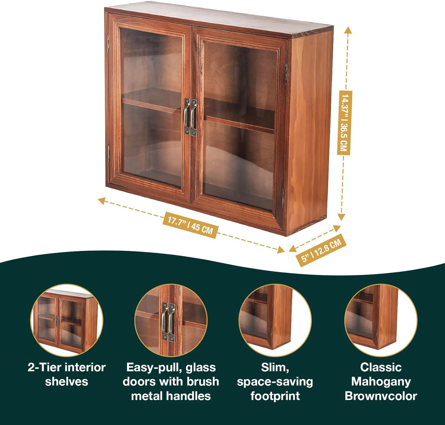 Cosmetic Display Cabinet with Clear Glass Doors