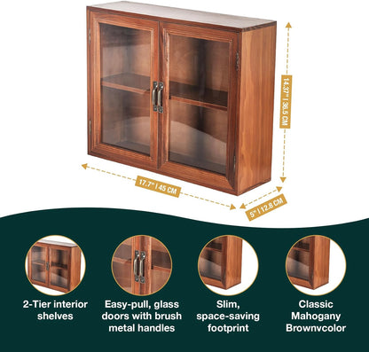 Cosmetic Display Cabinet with Clear Glass Doors