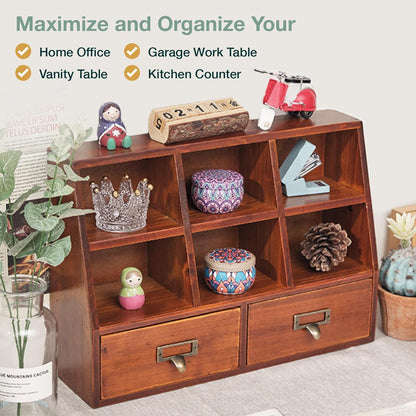 Desktop Mini Pigeon Hole Drawer Organizer