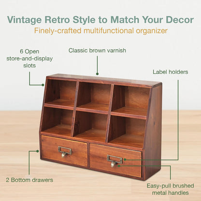 Desktop Mini Pigeon Hole Drawer Organizer