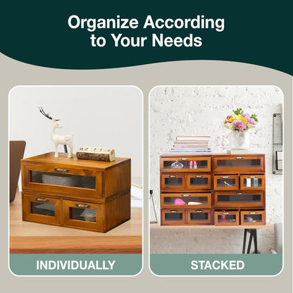 4-Piece Wooden Storage Drawers Set 