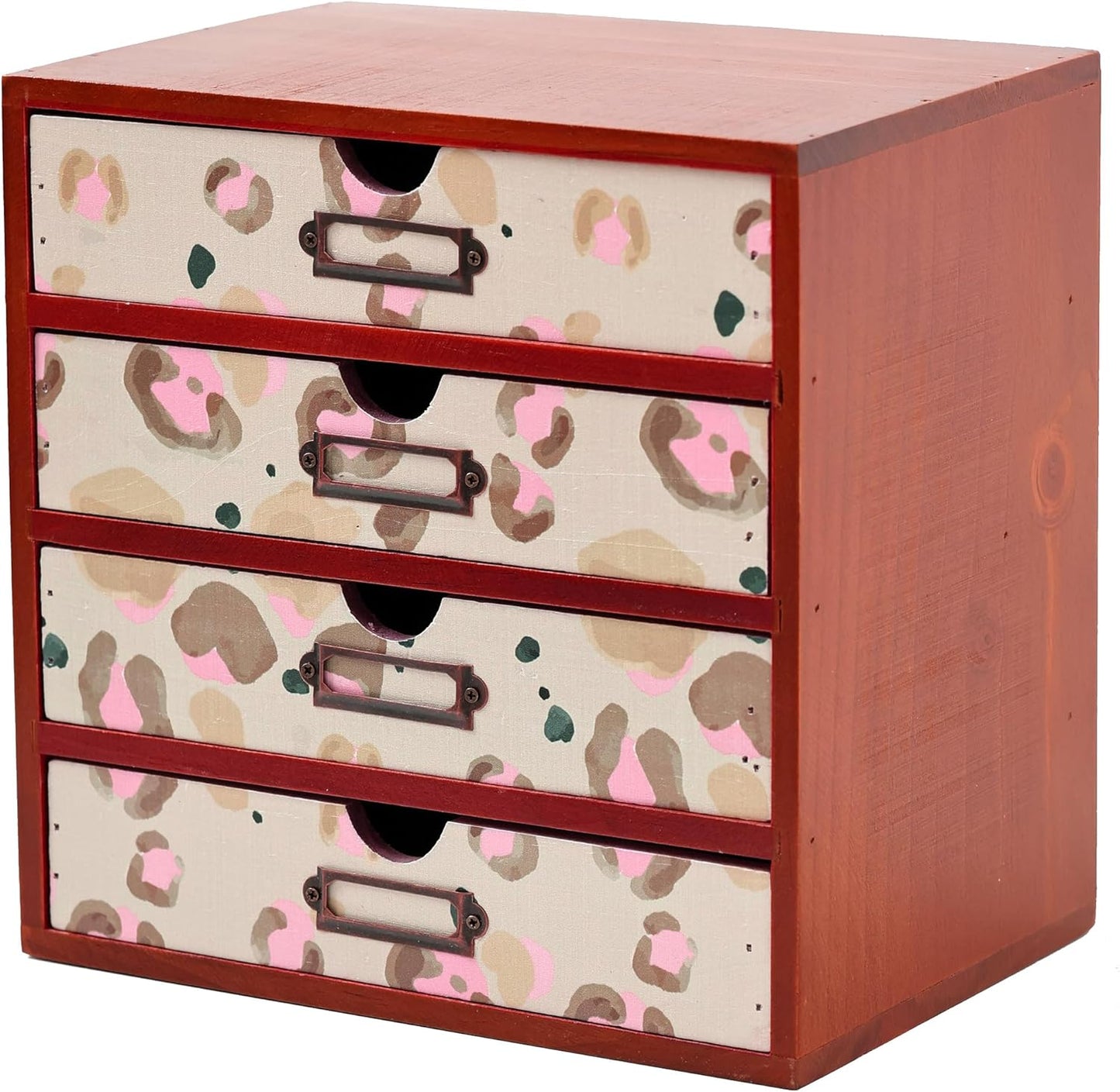 Leopard Print Wooden Desk Organizer 