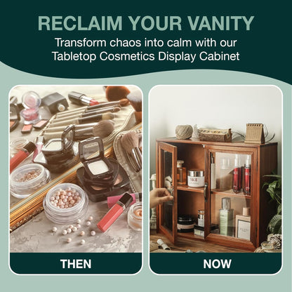 Cosmetic Display Cabinet with Clear Glass Doors