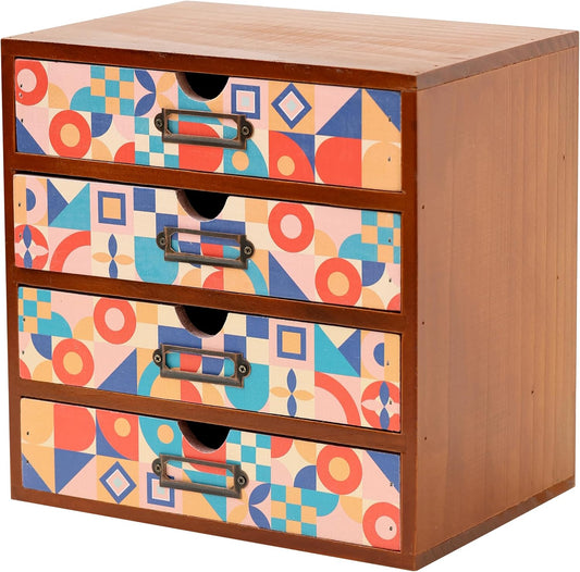 MCM Geometric Wooden Desk Organizer