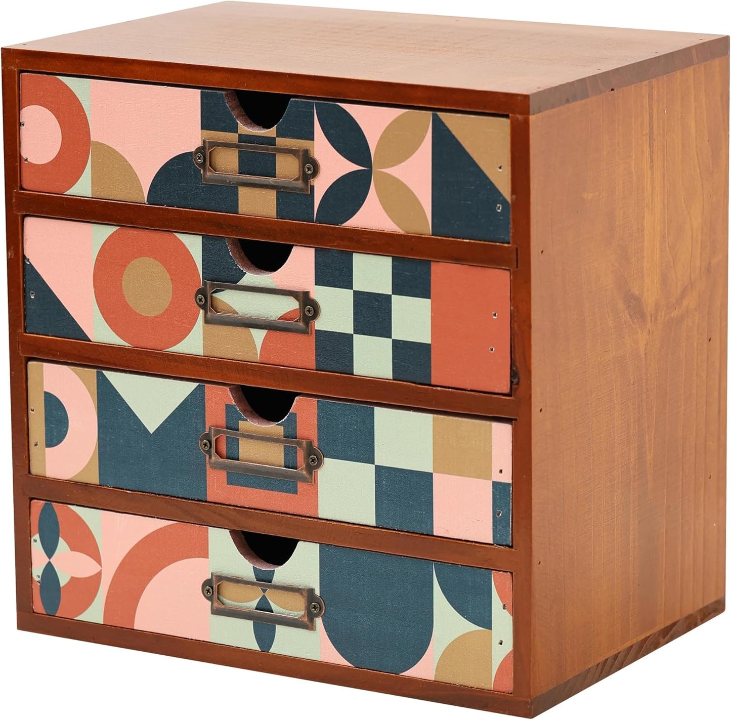 Mid-Century Modern Geometric Pattern Desk Organizer