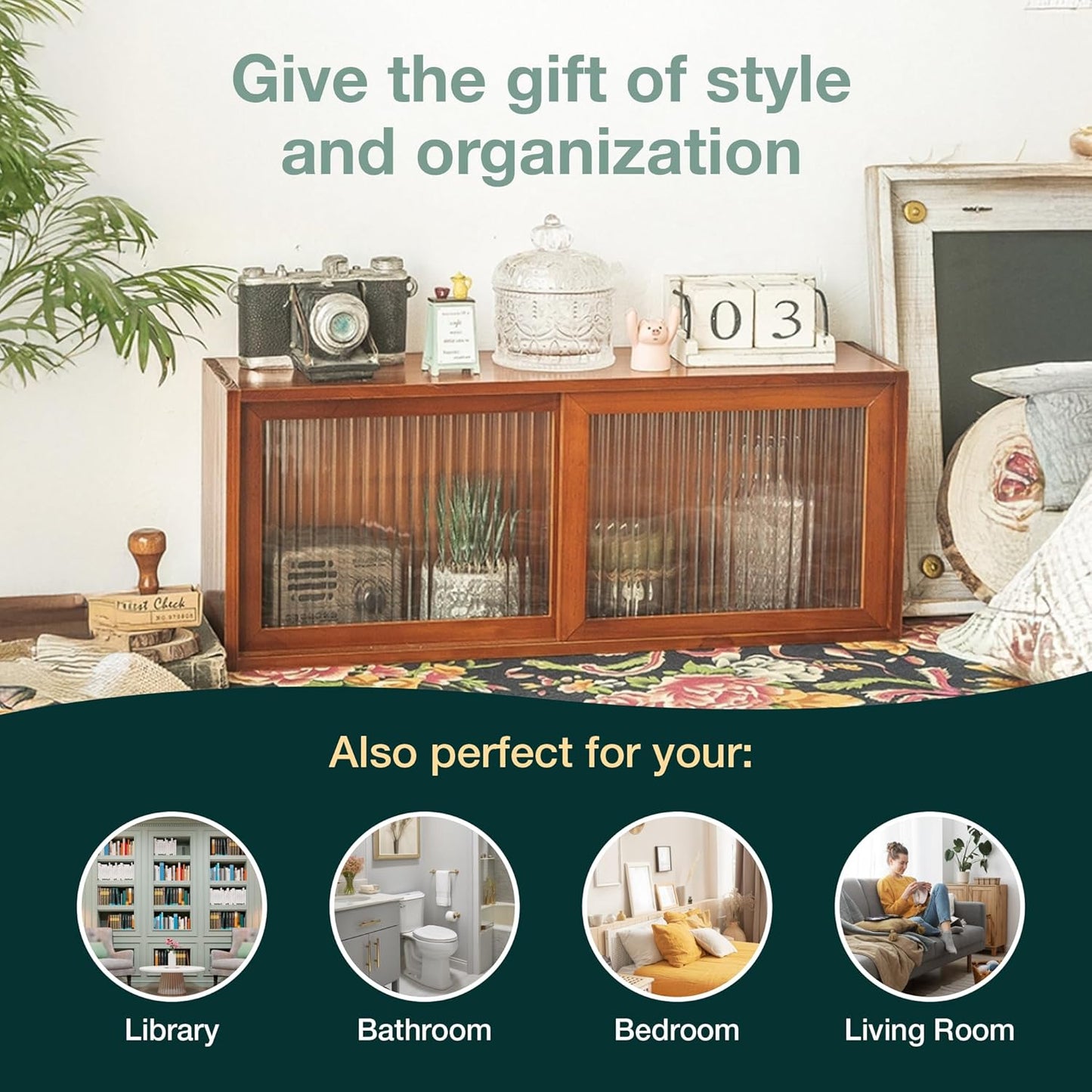 Mahogany Sliding Glass Door Cabinet