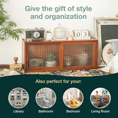 Mahogany Sliding Glass Door Cabinet
