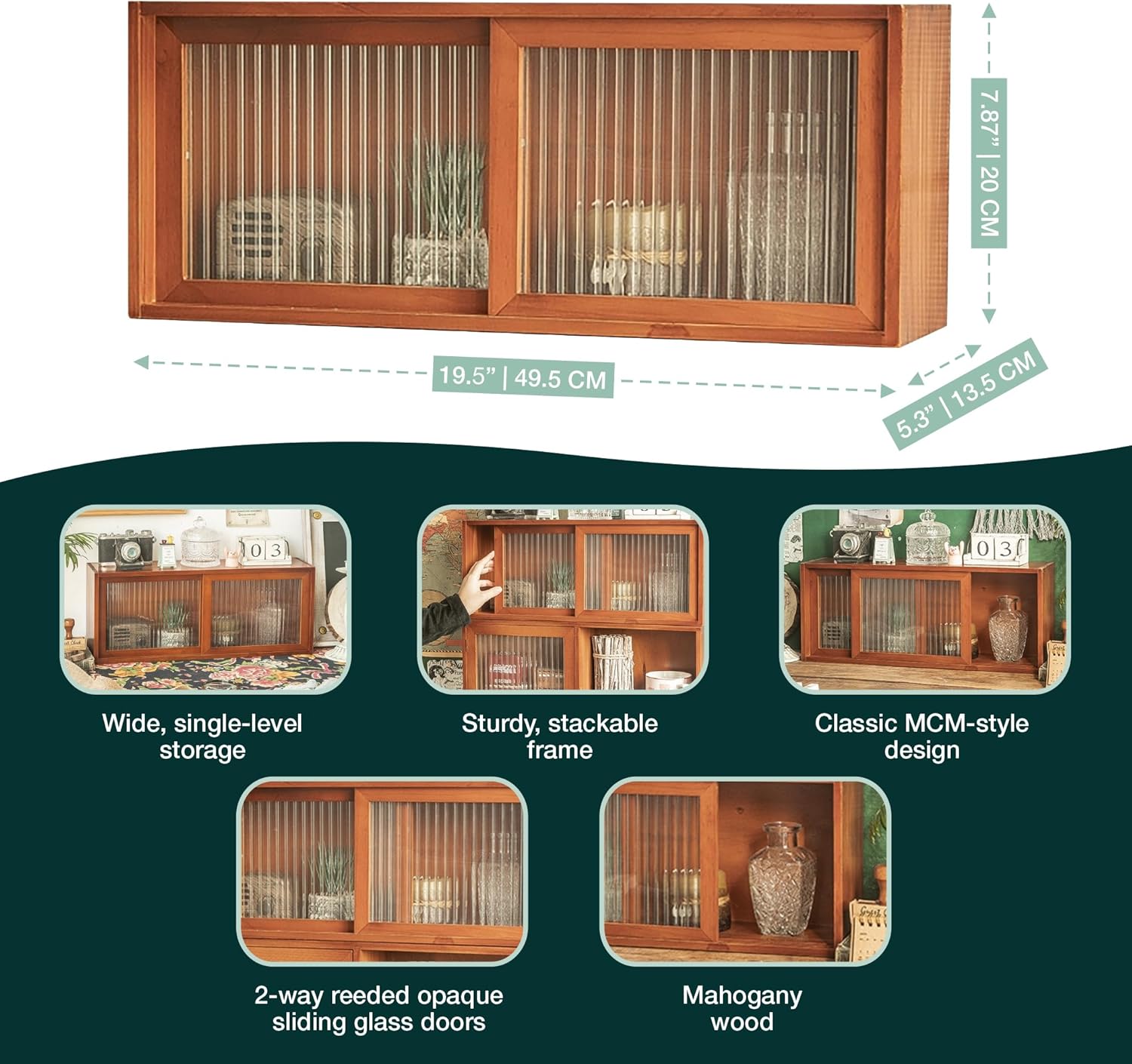 Mahogany Sliding Glass Door Cabinet