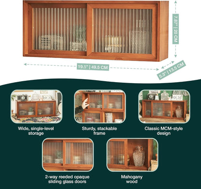 Mahogany Sliding Glass Door Cabinet
