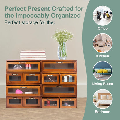 4-Piece Wooden Storage Drawers Set 