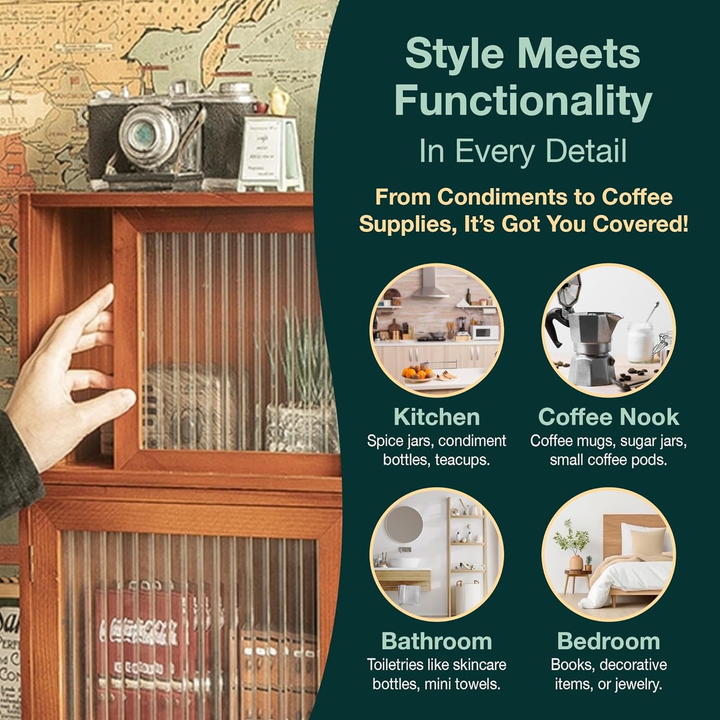 Mahogany Sliding Glass Door Cabinet