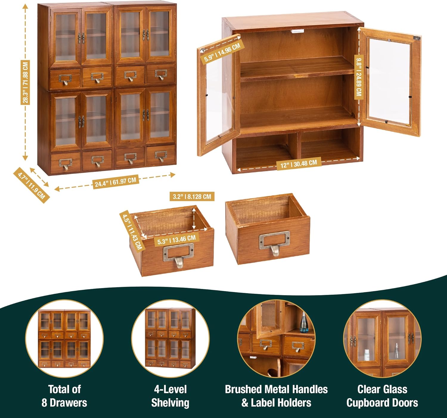 4-Piece Mini Hanging Cupboards