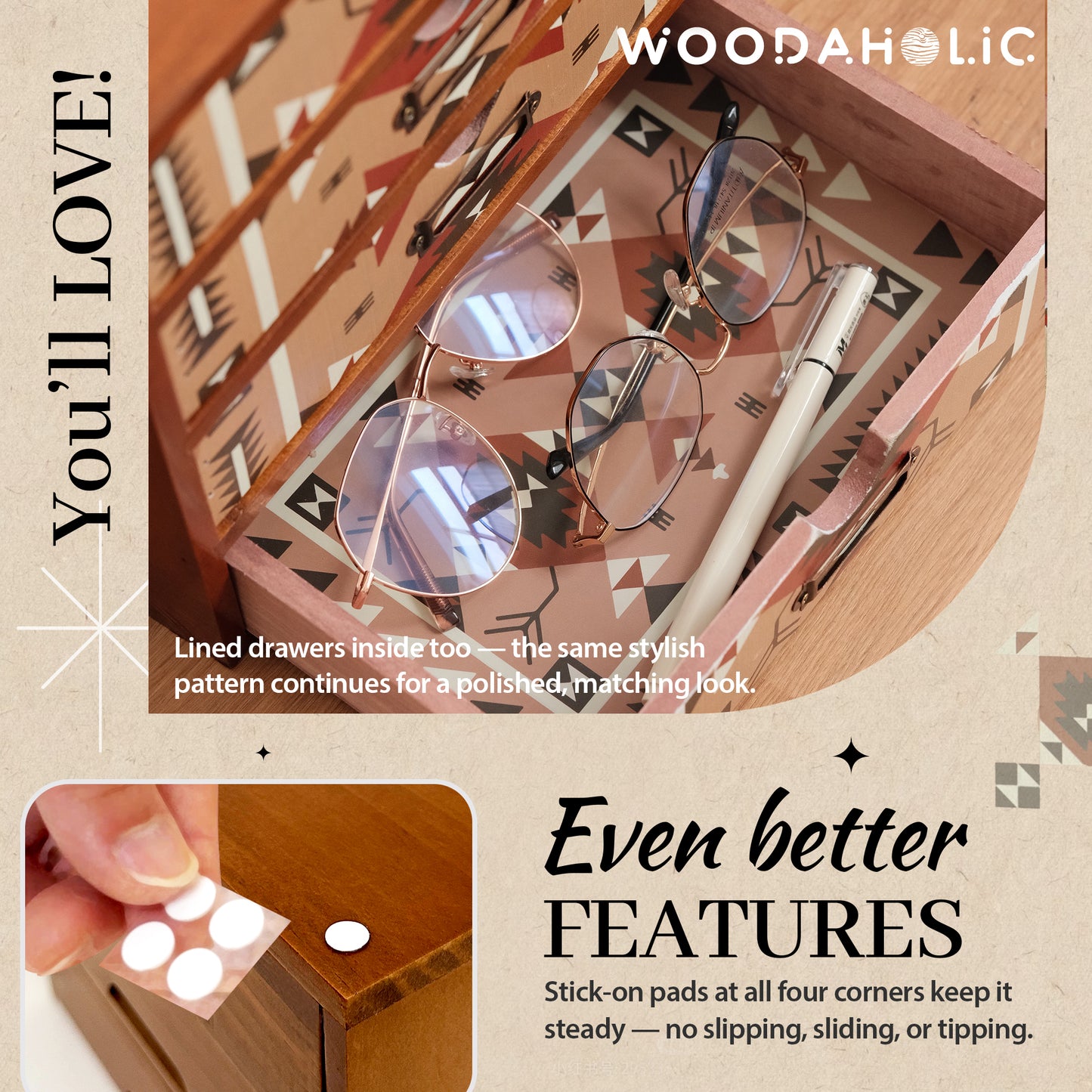 Boho Navajo Wooden Desk